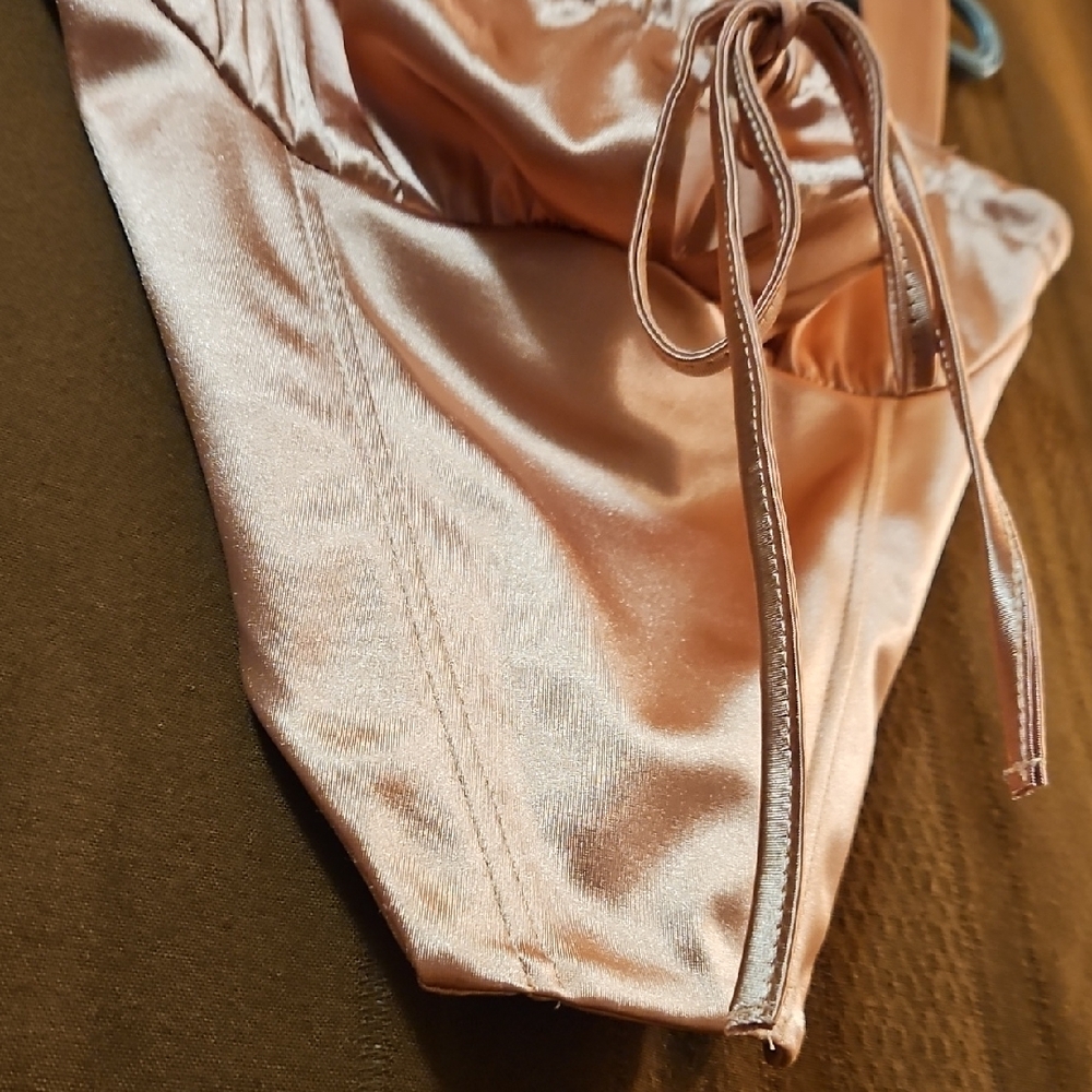 Satin Pink Bustier Corset Top - Picture 4 of 7